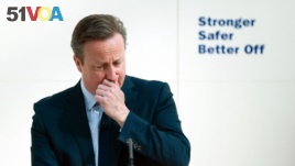 Britain's Prime Minister David Cameron gives a speech agruing that Britain is safer in the EU.