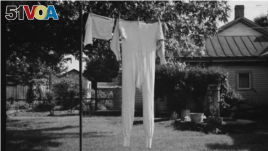 Long underwear of a river boatman hanging out on a line.