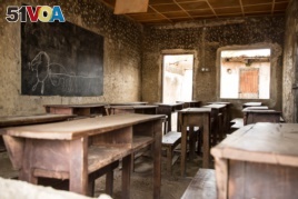 A classroom in the EMCI school in Lassa, where much of the help comes from nongovernmental organizations.