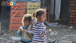Children at the Al-Hol refugee camp in Syria