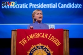 Hillary Clinton speaking to American Legion. (AP)