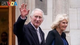 Britain's King Charles III and Queen Camilla leave The London Clinic in central London, on Monday, Jan. 29, 2024. King Charles III was in hospital to receive treatment for an enlarged prostate. (AP Photo/Alberto Pezzali)