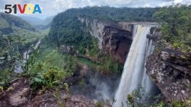 FILE - View of Kaieteur, the world's largest single drop waterfall, located in the Potaro-Siparuni region of Guyana, on April 12, 2023. (Photo by Mart<I>&#</I>237;n SILVA / AFP)