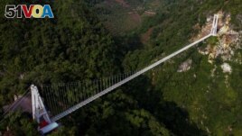 An view from above of the Bach Long glass bridge in the Son La area, Vietnam, on May 28, 2022. (REUTERS/Minh Nguyen)