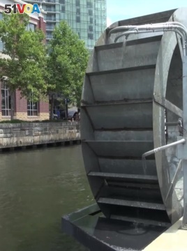 Water Wheel Picks Up Trash in Baltimore's Waterways