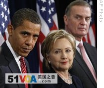 President-elect Obama with Hillary Clinton and Retired Marine General James Jones
