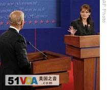Sarah Palin and Joe Biden during the vice presidential debate on Thursday night