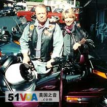 Nancy Steinbach and Paul Thompson with their Honda Gold Wing