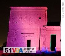A building at Philae during the sound and light show