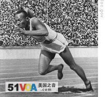 Jesse Owens at the 1936 Olympic Games in Germany