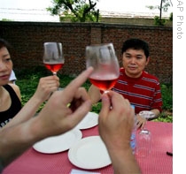 A wine-tasting near Beijing, China