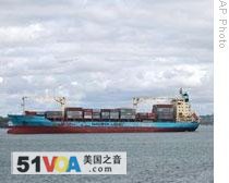 The Maersk Alabama leaving the port of Mombasa, Kenya, in April
