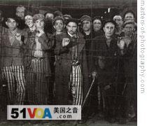 A detail of a 1945 photograph by Margaret Bourke-White of Buchenwald in Germany