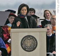 Michelle Obama speaking at the University of California, Merced