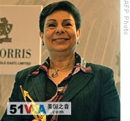 Former Higher Education minister Hanan Ashrawi during an award ceremony in Beirut on 23 Oct 2008