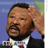 President of the African Union Jean Ping gestures while talking to the media in Brussels (File)