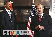 U.S. President-elect Barack Obama (l) meeting with Mexico's president Felipe Calderon in Washington, 12 Jan 2009