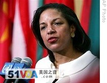 Susan Rice, the new US Ambassador to the United Nations, speaks during her first official press briefing at UN headquarters in New York, 26 Jan. 2009