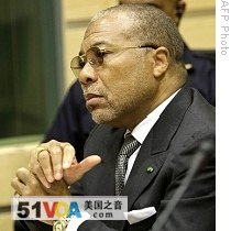Former Liberian President Charles Taylor sits in courtroom prior to hearing of witnesses in trial in The Hague, 08 Jan 2008