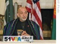 Afghan President Hamid Karzai, Wednesday, 6 May 2009, at the State Department in Washington