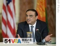 Pakistani President Asif Ali Zardari, Wednesday, 6 May 2009, at the State Department in Washington