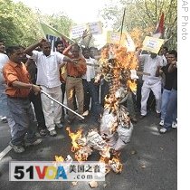 Activists of Jammu and Kashmir National Panthers Party protest near Australian Embassy in New Delhi, India, 04 Jun 2009