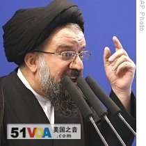 Ayatollah Ahmad Khatami delivers Friday prayer sermon, at Tehran University campus, 26 Jun 2009