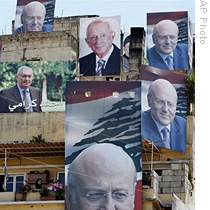 Posters of pro-Western candidates in Tripoli, Lebanon, 06 Jun 2009