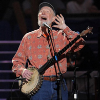 Pete Seeger performs earlier this year at a concert celebrating his 90th birthday