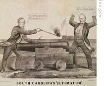 A cartoon making fun of both South Carolina Governor Francis Pickens and President Buchanan over the Fort Sumter issue