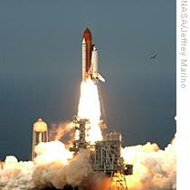 Liftoff of space shuttle 'Endeavour' from Launch Pad 39A at NASA's Kennedy Space Center in Florida 