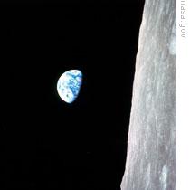 A photo taken by the crew of Apollo 8 from lunar orbit