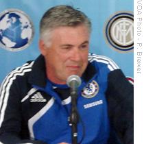English club Chelsea coach Carlo Ancelotti