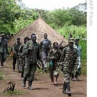 A column of Lord's Resistance Army (LRA) fighters  (file photo)
