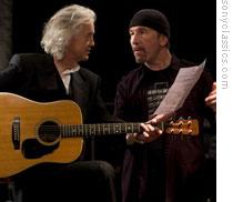 The Edge, left, and Jimmy Page