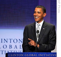 Obama Addresses Clinton Global Initiative