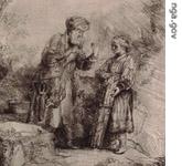 Detail of etching by Rembrandt