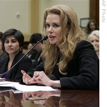 Nicole Kidman speaking to a House committee on Wednesday