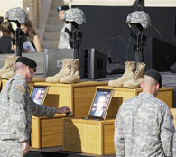 Soldiers honor victims of the shooting at Fort Hood, Texas