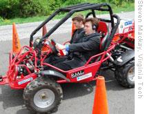 A driver tests the Virginia Tech Blind Driver Challenge vehicle