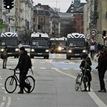 Police lines block a demonstration from advancing towards the center of Copenhagen, 11 Dec 2009