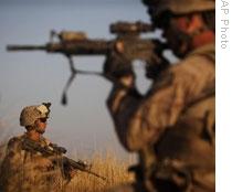 American Marines near Khan Nashin in Helmand province Friday