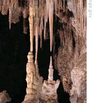 Examples of stalactites and stalagmites