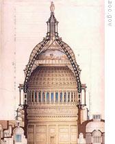 A drawing of the Capitol dome from 1859