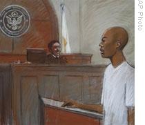 A drawing of Umar Farouk Abdulmutallab facing charges in a federal courtroom in Detroit Friday