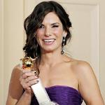 Sandra Bullock poses with best actress in motion picture drama award for 'The Blind Side' at the 67th Annual Golden Globe Awards on 17 Jan 2010, in Beverly Hills, California