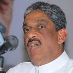 Former General Sarath Fonseka at election eve news conference, 25 Jan. 2010