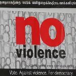 Poster in Colombo appealing for a peaceful election day