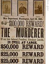 A poster offering money for the capture of those involved in Lincoln's killing