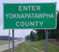 A sign near the entrance to Faulkner's home in Lafayette County, Mississippi